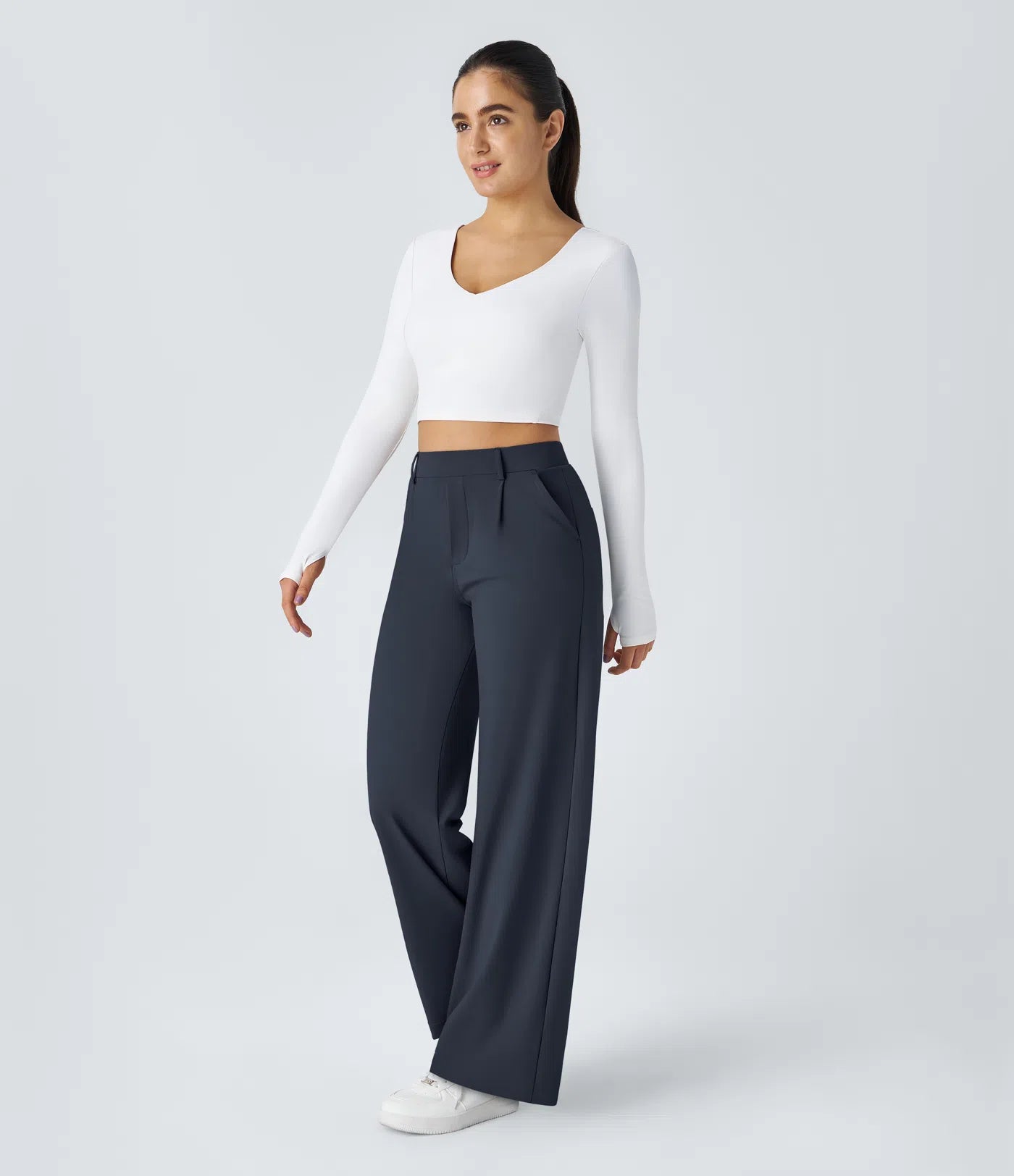 Pantalon tailleur Halara Flex™ DayStretch coupe droite taille haute avec poches