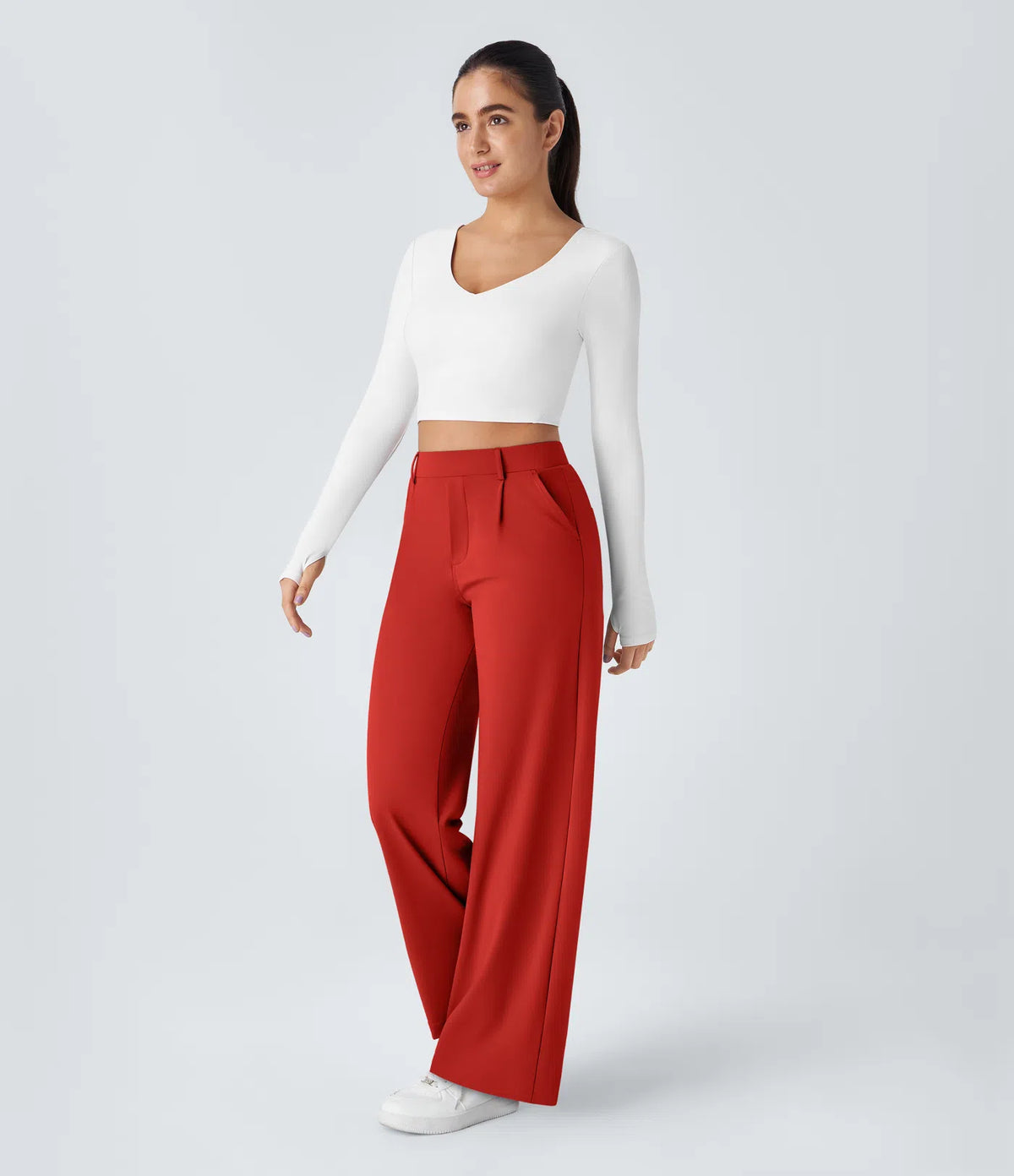 Pantalon tailleur Halara Flex™ DayStretch coupe droite taille haute avec poches
