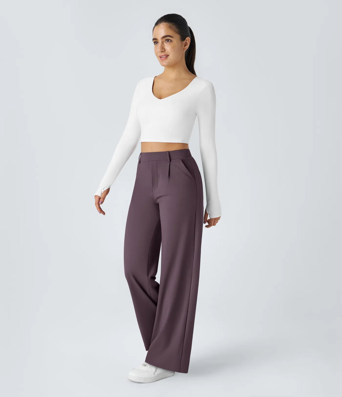 Pantalon tailleur Halara Flex™ DayStretch coupe droite taille haute avec poches