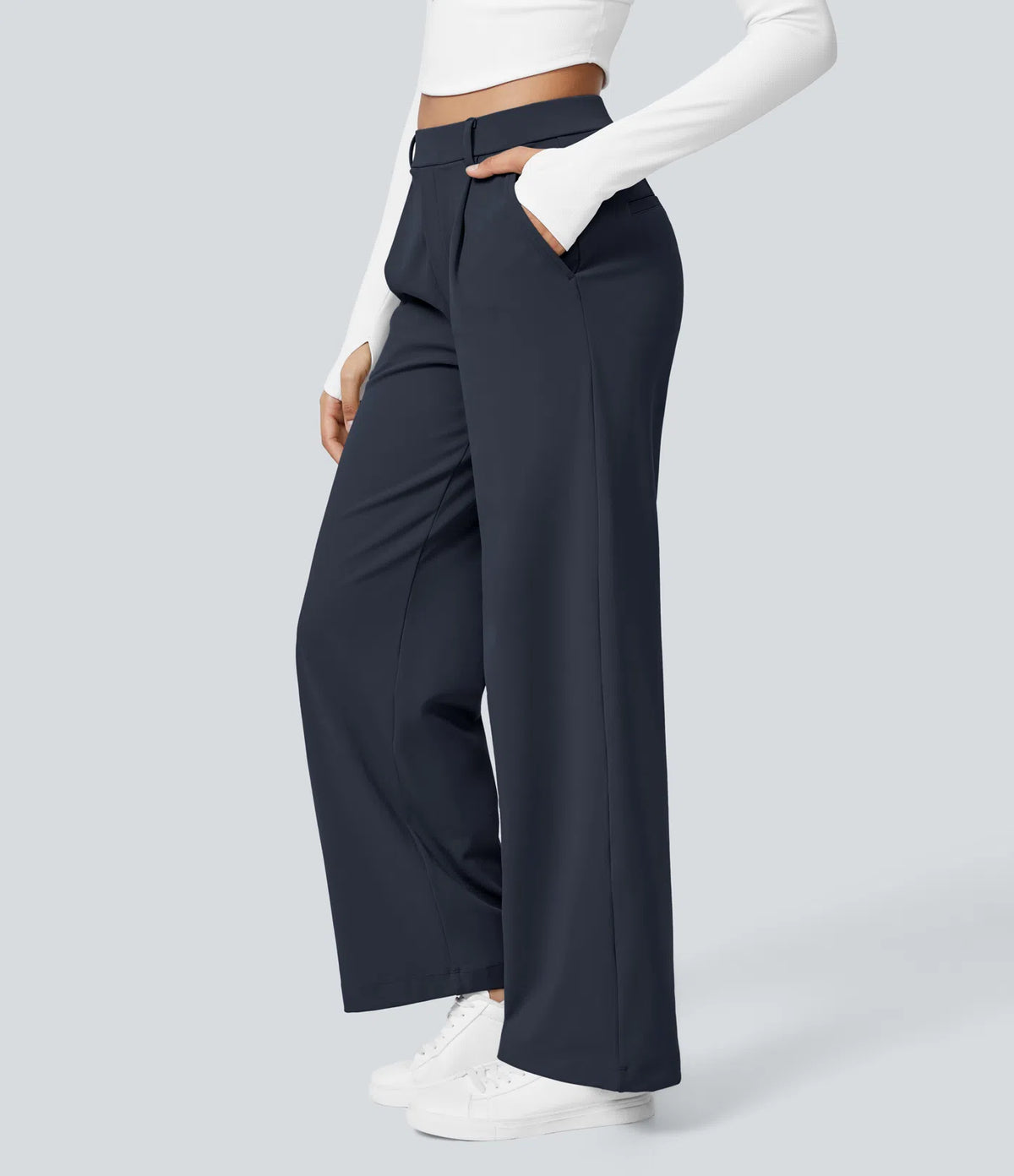 Pantalon tailleur Halara Flex™ DayStretch coupe droite taille haute avec poches