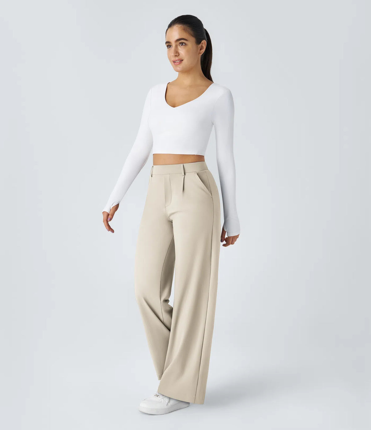 Pantalon tailleur Halara Flex™ DayStretch coupe droite taille haute avec poches