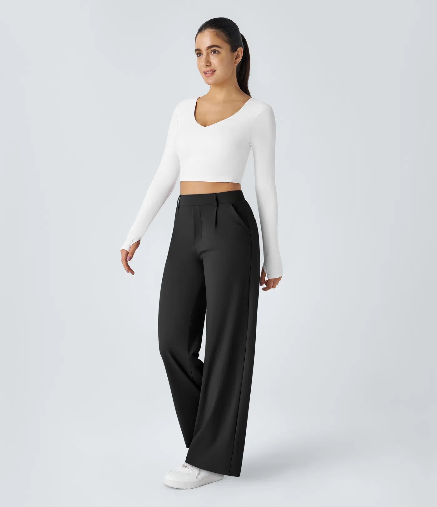 Pantalon tailleur Halara Flex™ DayStretch coupe droite taille haute avec poches
